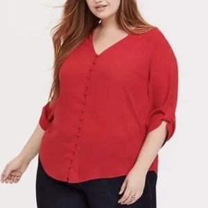 Torrid Harper Georgette Button Front Blouse